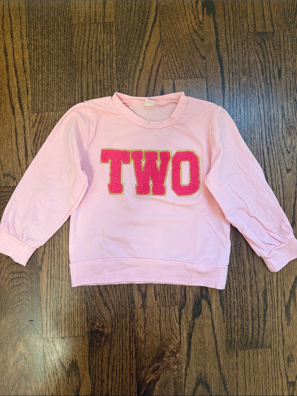 Girls Pink 'TWO' Pullover Sweatshirt